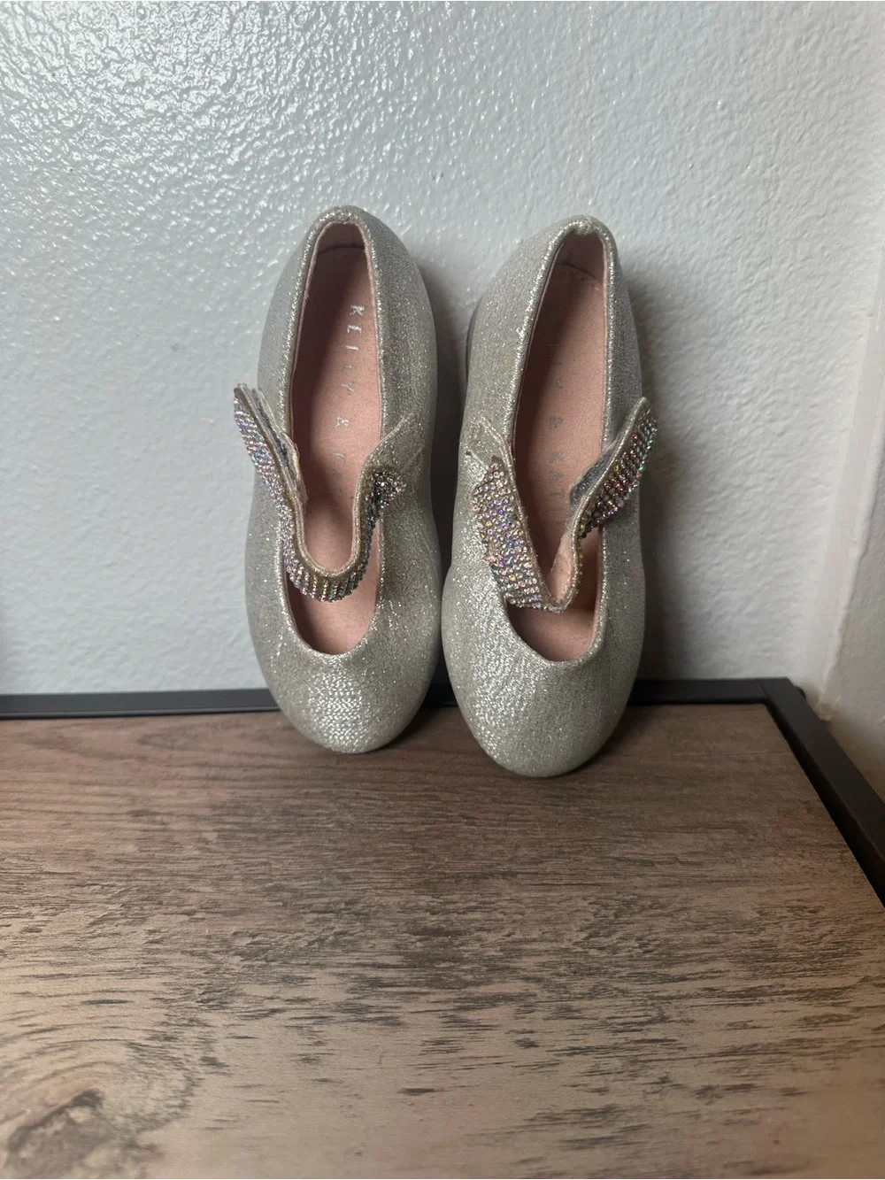 Girls Silver Glitter Mary Janes & Yellow Floral Sandals - 2-Pack